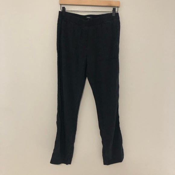 Theory Northsound Linen Pants Size 8 black grey - Picture 6 of 8